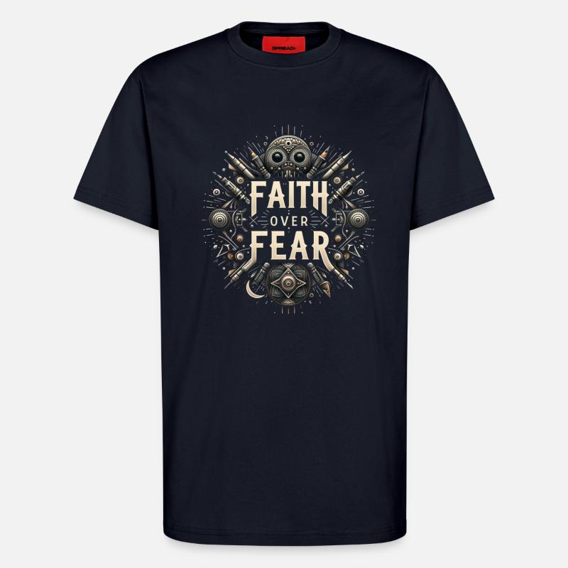Glaube über Angst Steampunk - T-Shirt - made by SPREAD - DARK NAVY