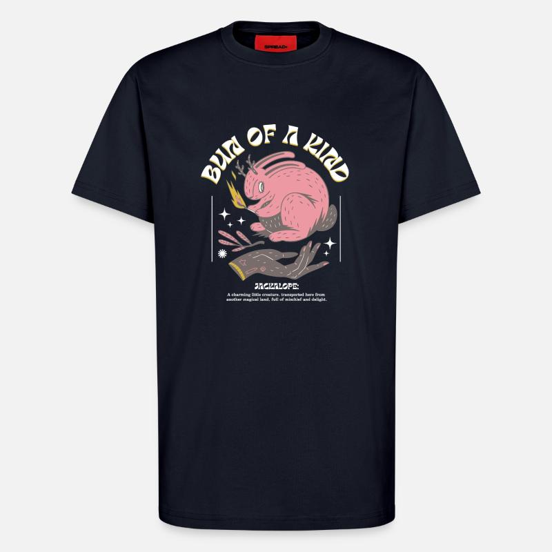 Jackalope mystique – Unique et magique - T-shirt bio décontracté fabriqué en UE - DARK NAVY