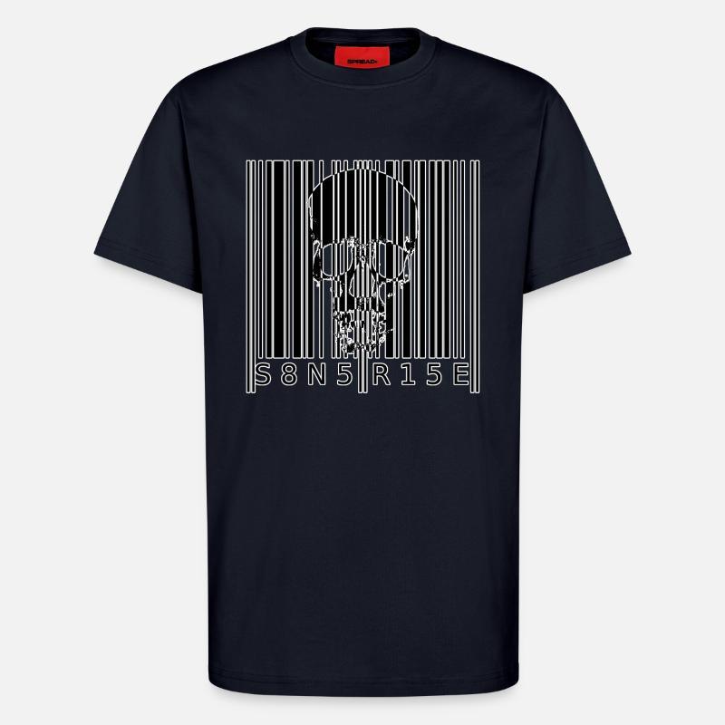 S8N5 R15E Dämonischer Barcode Streetstyle - T-Shirt - made by SPREAD - DARK NAVY