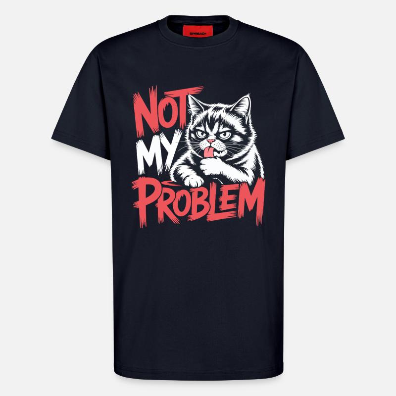 Not My Problem Cat - T-Shirt - made by SPREAD - DARK NAVY