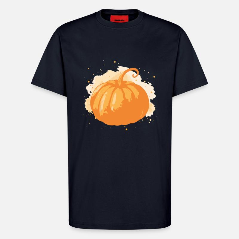Bright stylized orange pumpkin - T-Shirt - made by SPREAD - DARK NAVY