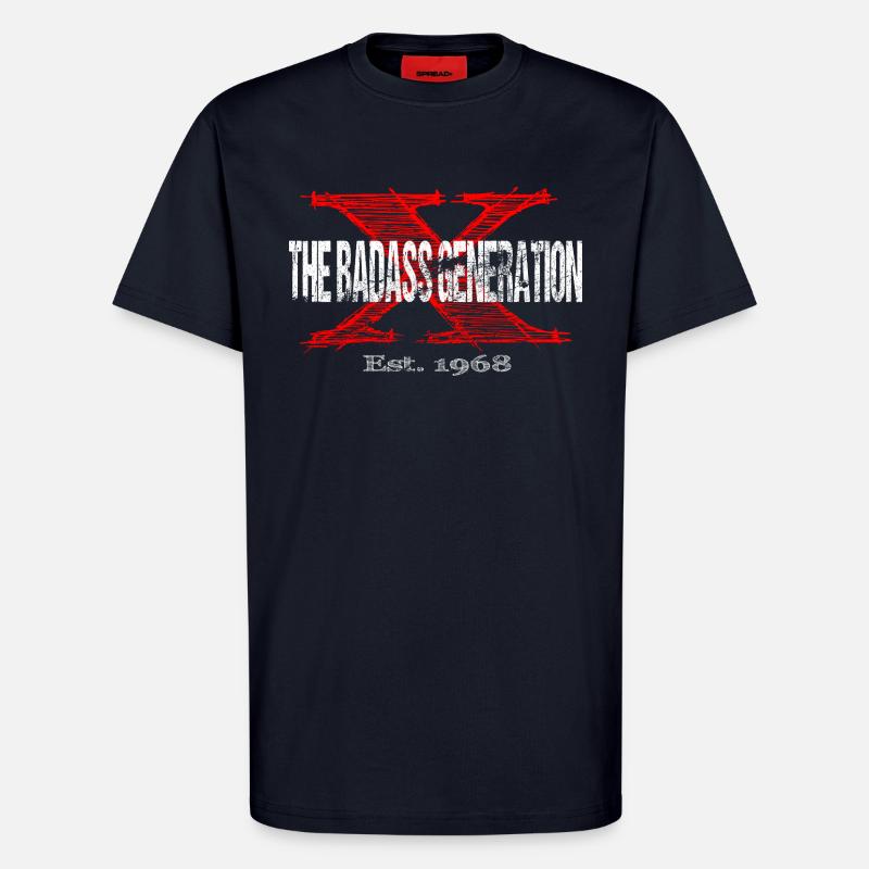 Génération X 1968 Rétro - T-shirt bio décontracté fabriqué en UE - DARK NAVY