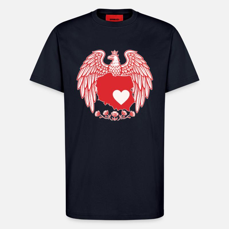 Polnisches Adlerherz Kartendesign - T-Shirt - made by SPREAD - DARK NAVY