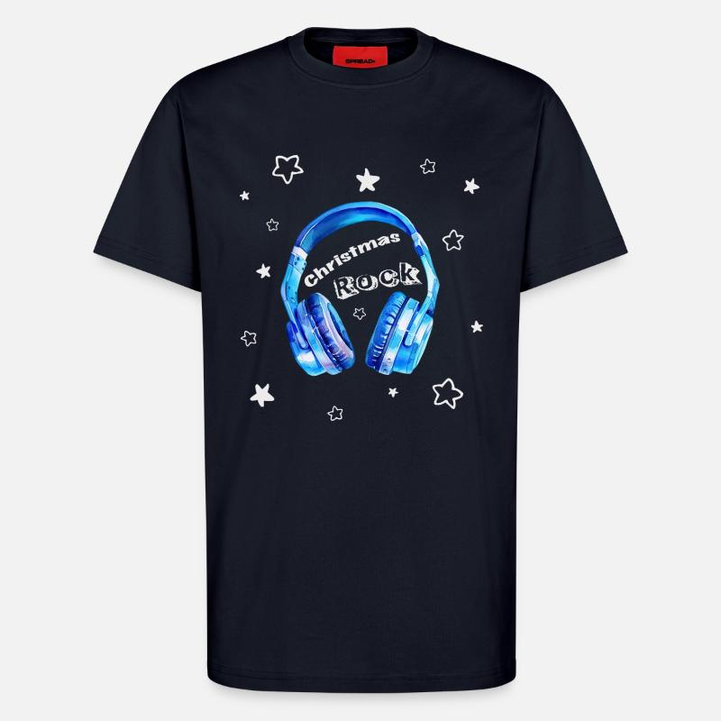 Christmas Rock - cooler Kopfhörer - T-Shirt - made by SPREAD - DARK NAVY