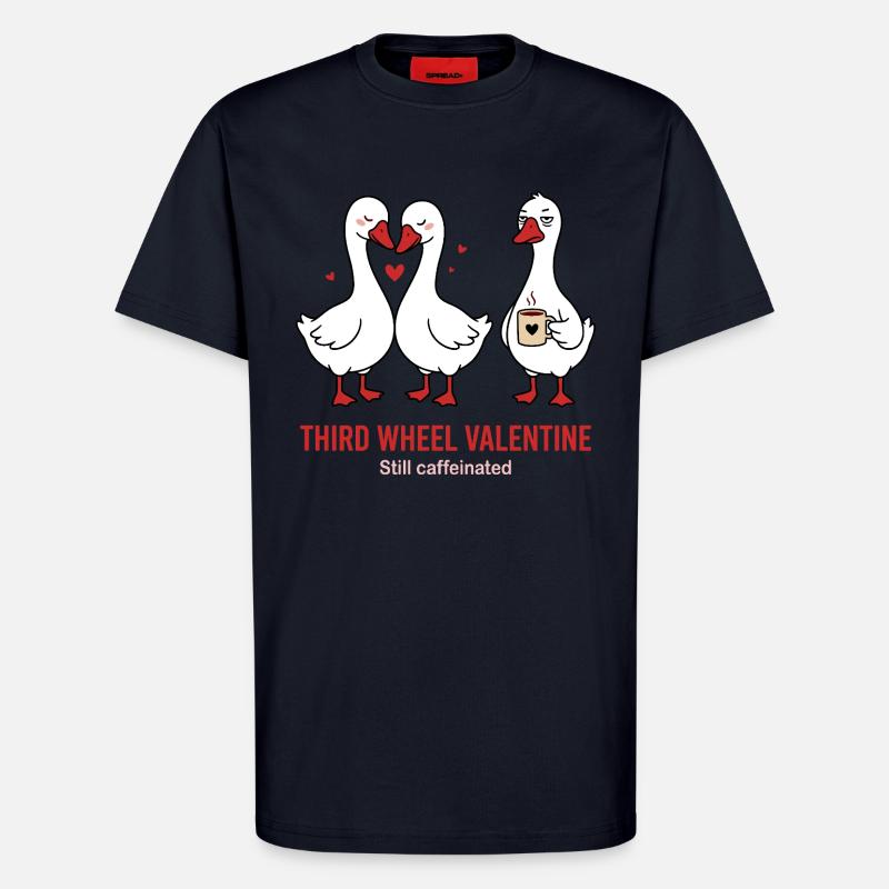 Third Wheel Valentine - Single Kaffee Design - T-Shirt - made by SPREAD - DARK NAVY