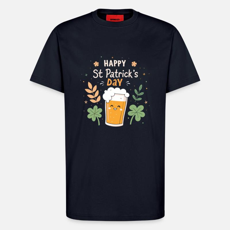 Bière joyeuse Saint Patrick - T-shirt bio décontracté fabriqué en UE - DARK NAVY