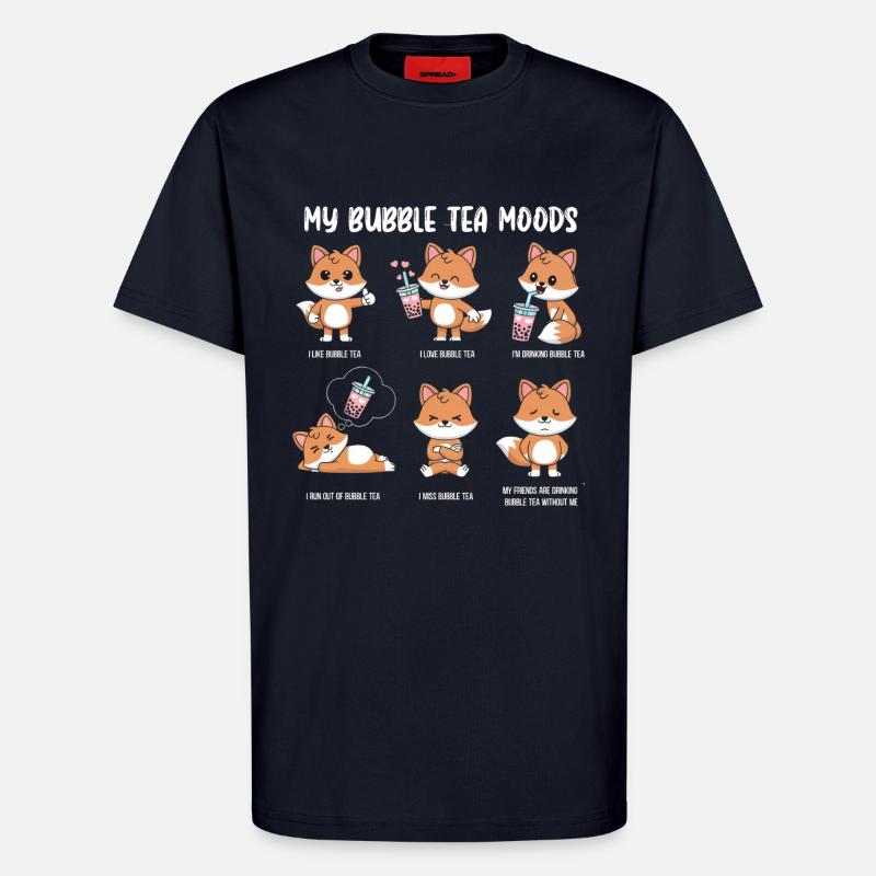 Fox Bubble Tea Meme - T-Shirt - made by SPREAD - DARK NAVY