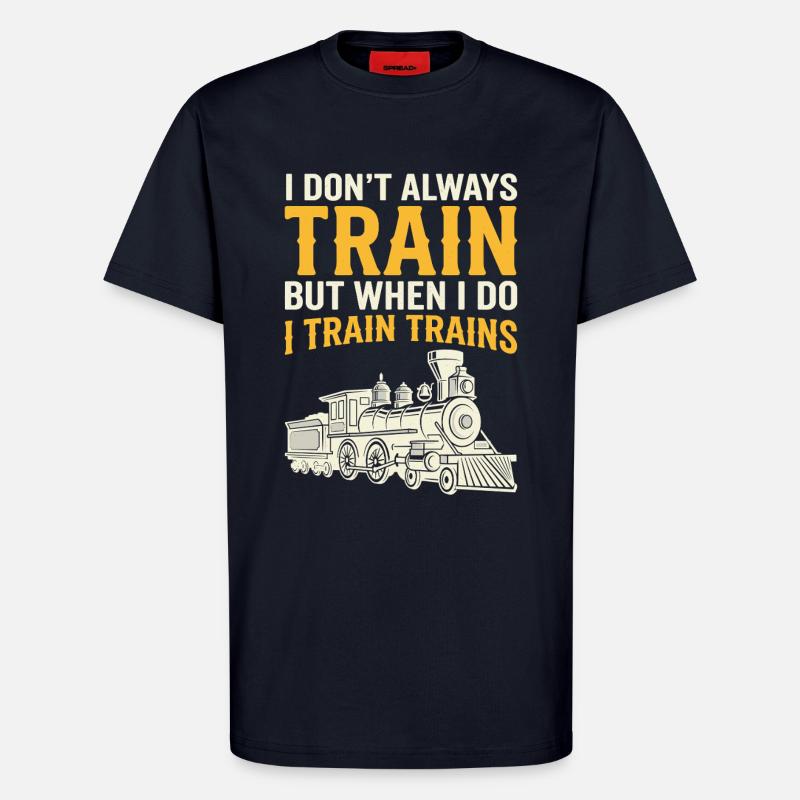 I Train Trains Dampflok Wortwitz - T-Shirt - made by SPREAD - DARK NAVY