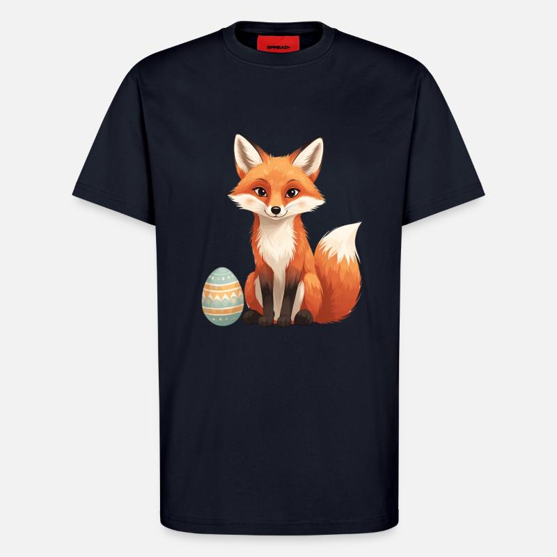 Easter fox with soft style - T-Shirt - made by SPREAD - DARK NAVY