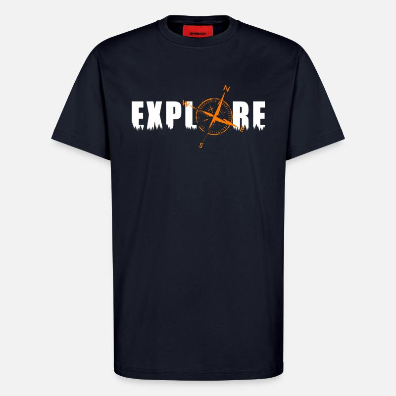 Explore Motiv mit einem Kompass - T-Shirt - made by SPREAD - DARK NAVY