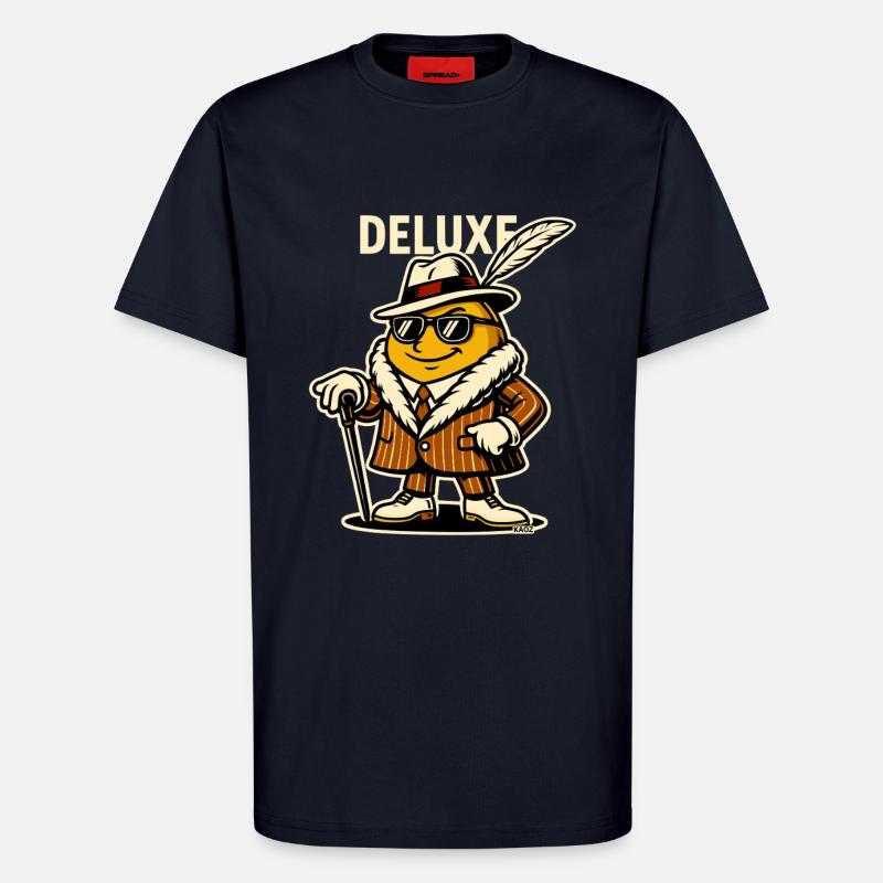 Deluxe Dapper Feather Typ - T-Shirt - made by SPREAD - DARK NAVY