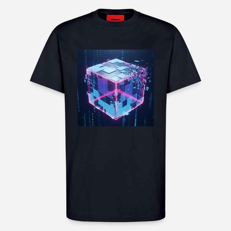 Digitaler Würfel Technologie Digital Cube Tech - T-Shirt - made by SPREAD - DARK NAVY