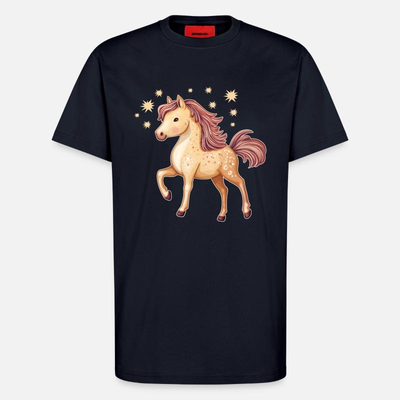 Niedliches Pferd mit Sternen - T-Shirt - made by SPREAD - DARK NAVY