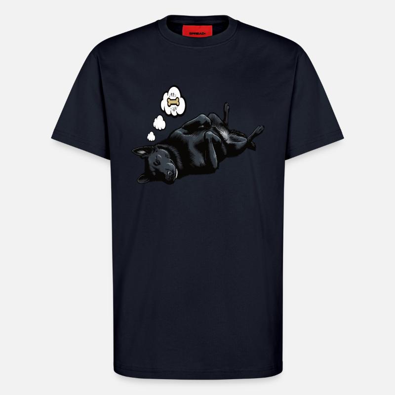  Schwarzer Schäferhund Schäferhundbesitzer  - T-Shirt - made by SPREAD - DARK NAVY