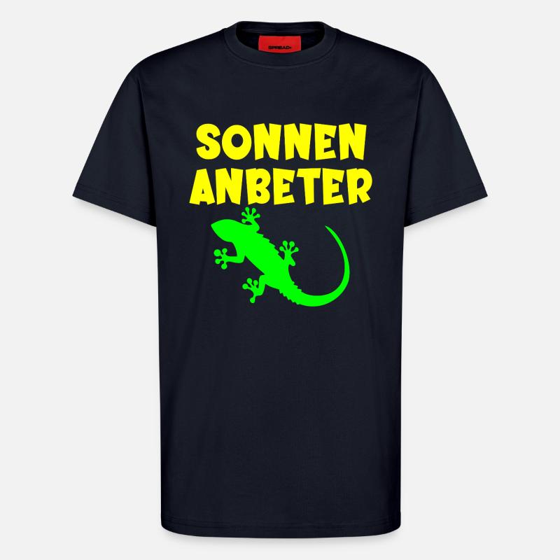 Sonnenanbeter Eidechse - Sommer Sonne - T-Shirt - made by SPREAD - DARK NAVY