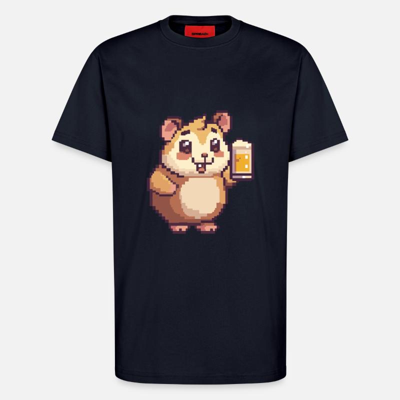 Hamster Pixel Bier - T-Shirt - made by SPREAD - DARK NAVY