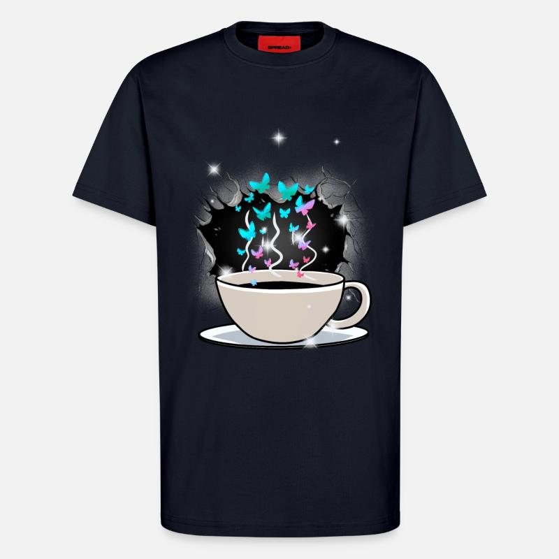 Kaffee Kaffeetasse Koffein - T-Shirt - made by SPREAD - DARK NAVY