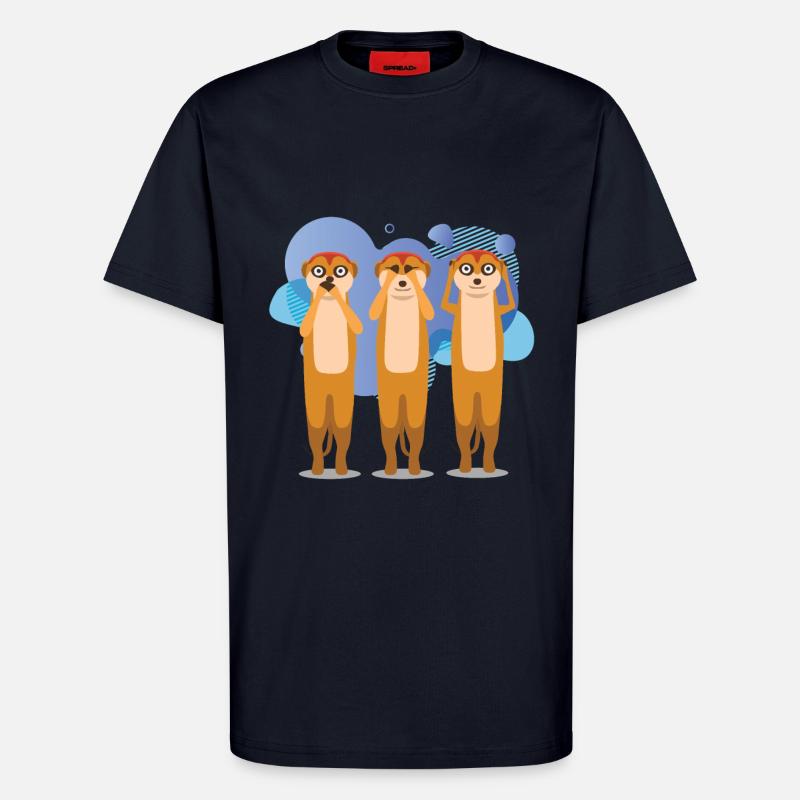 Erdmänchen - T-shirt bio décontracté fabriqué en UE - DARK NAVY