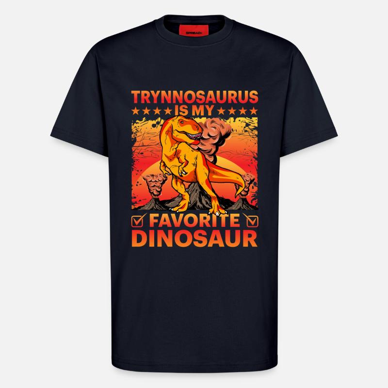 Trynnosaurus est mon dinosaure préféré - T-shirt bio décontracté fabriqué en UE - DARK NAVY