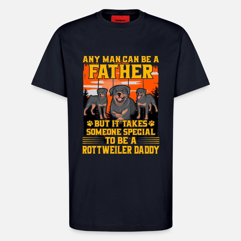 Rottweiler Papa - T-shirt bio décontracté fabriqué en UE - DARK NAVY