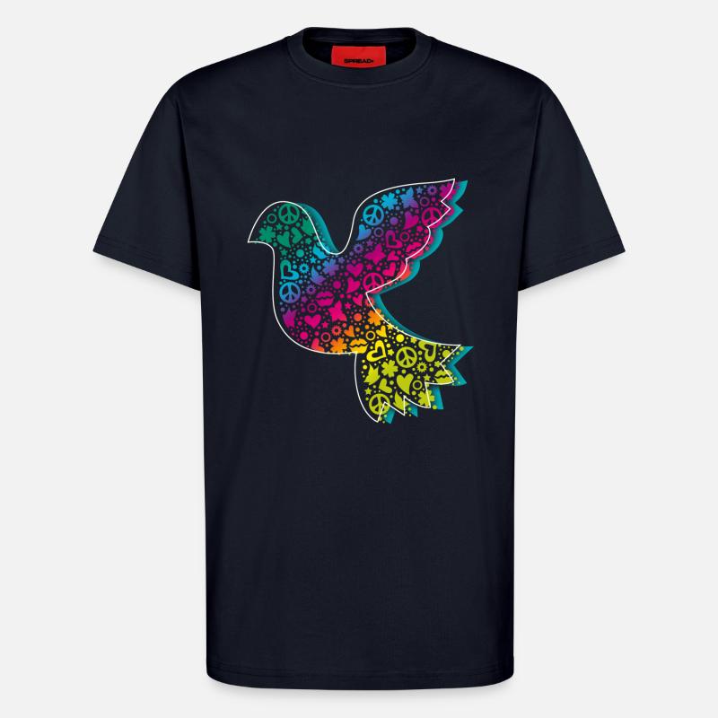 Friedenstaube Verlauf DDP - T-Shirt - made by SPREAD - DARK NAVY