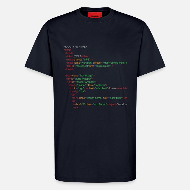 HTML5 - T-Shirt - made by SPREAD - DARK NAVY