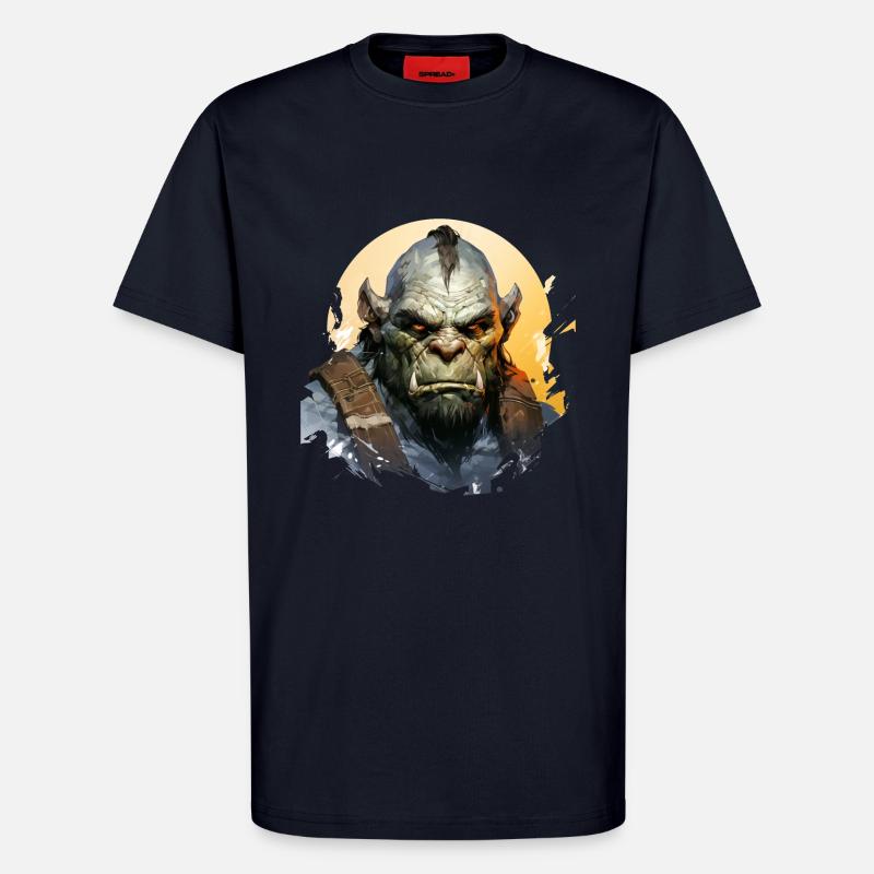 Fantasy RPG Orc Leader - T-shirt bio décontracté fabriqué en UE - DARK NAVY