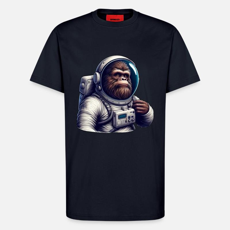 Astronaute gorille dans l’espace - T-shirt bio décontracté fabriqué en UE - DARK NAVY