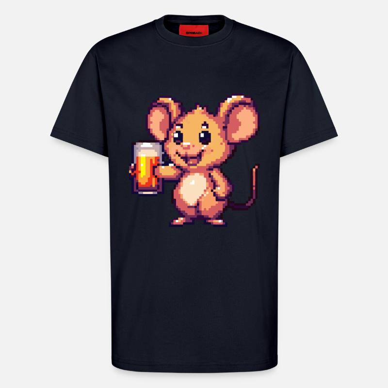 Maus Pixel Bier - T-Shirt - made by SPREAD - DARK NAVY