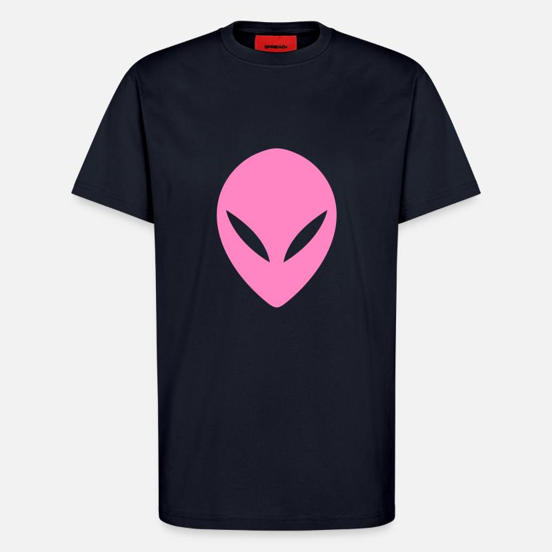 Ufo Alien Kopf Rosa - T-Shirt - made by SPREAD - DARK NAVY