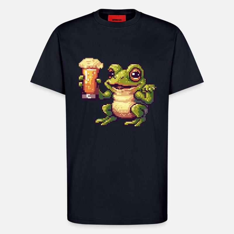 Frosch Pixel Bier - T-Shirt - made by SPREAD - DARK NAVY