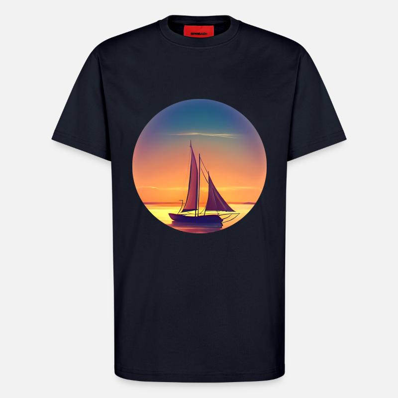 Segelboot Sunset Design - T-Shirt - made by SPREAD - DARK NAVY