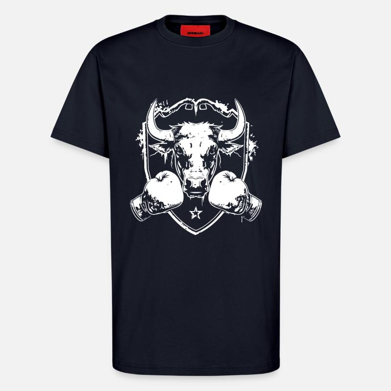 Bulle Stier Boxer Fighter - T-Shirt - made by SPREAD - DARK NAVY