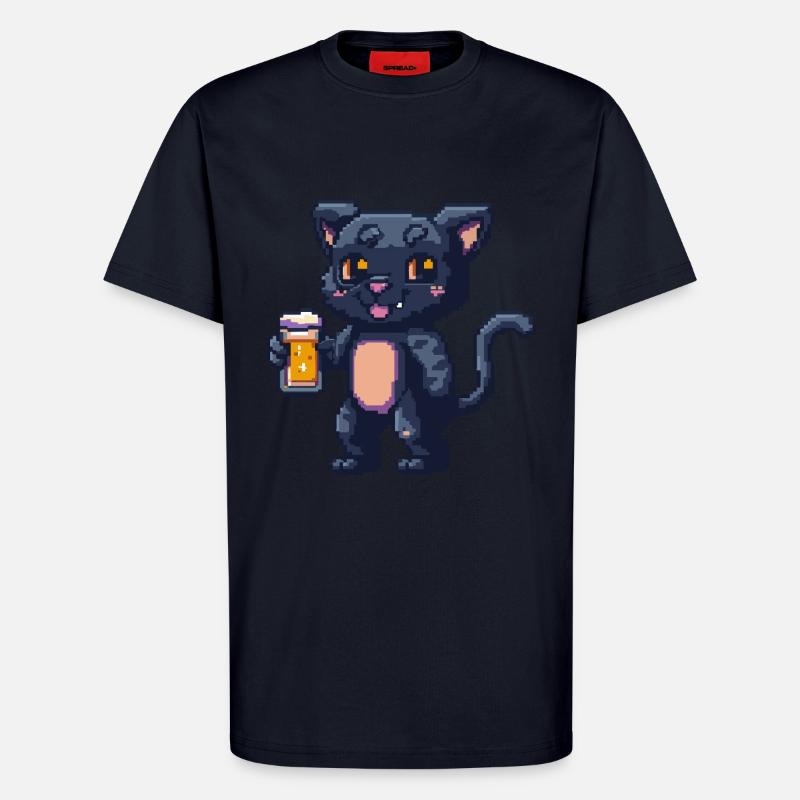 Panther Pixel Bier - T-Shirt - made by SPREAD - DARK NAVY