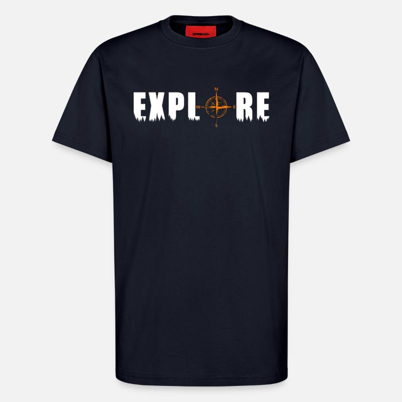 Explore Motiv mit einem Kompass - T-Shirt - made by SPREAD - DARK NAVY