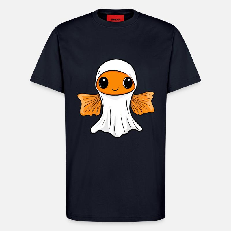 Goldfish Halloween Comic Ghost - T-Shirt - made by SPREAD - DARK NAVY