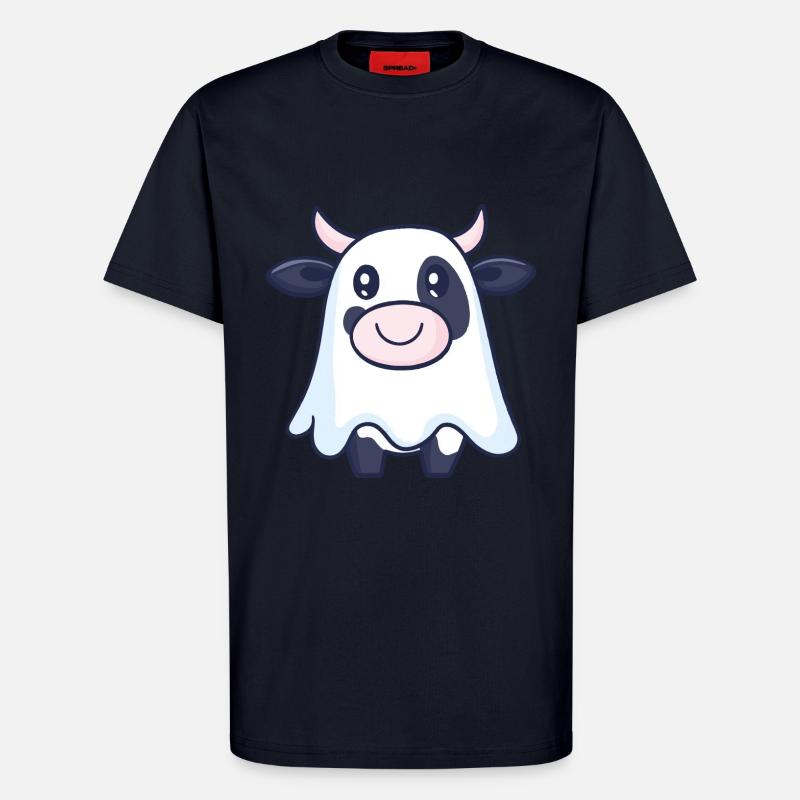 Kuh Halloween Comic Geist - T-Shirt - made by SPREAD - DARK NAVY