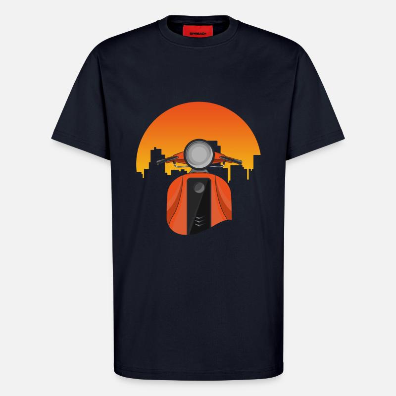 Moped mit Häuser - T-Shirt - made by SPREAD - DARK NAVY