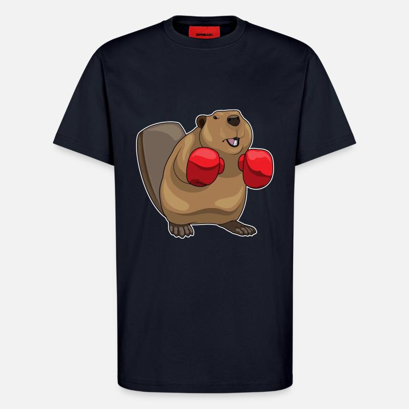 Biber Boxer Boxhandschuhe - T-Shirt - made by SPREAD - DARK NAVY