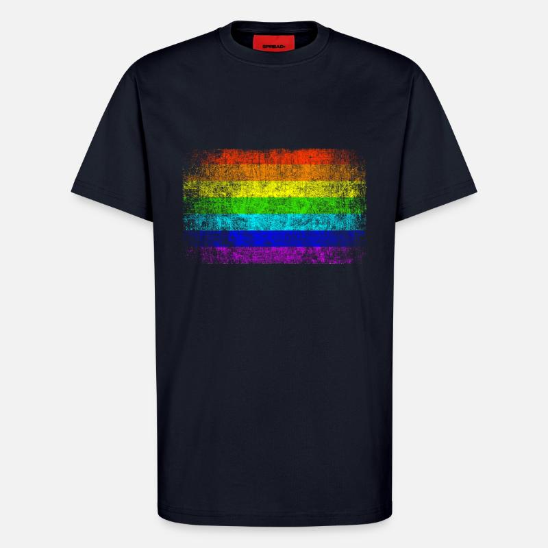 Peace Regenbogen Flagge - T-Shirt - made by SPREAD - DARK NAVY