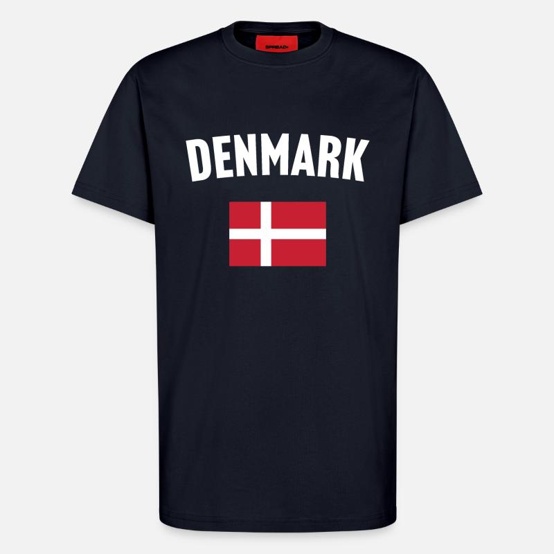 Drapeau du Danemark - T-shirt bio décontracté fabriqué en UE - DARK NAVY