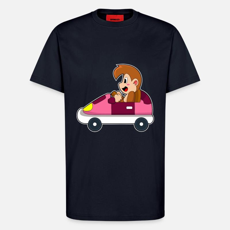Monkey Car - T-Shirt - made by SPREAD - DARK NAVY