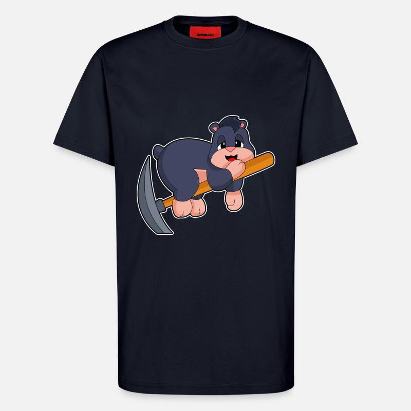Mole Miner Pickaxe - T-Shirt - made by SPREAD - DARK NAVY