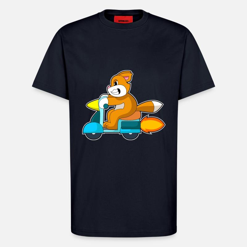 Katze Motorroller - T-Shirt - made by SPREAD - DARK NAVY