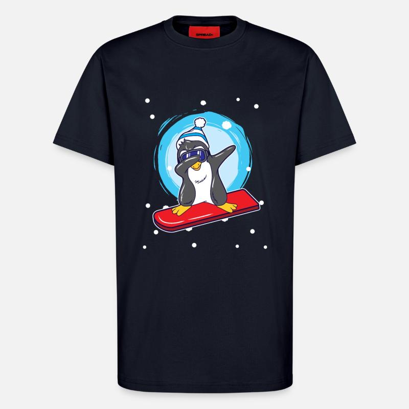 Snowboard Dab Pinguin Dabbing - T-Shirt - made by SPREAD - DARK NAVY