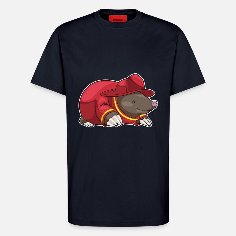 Mole Firefighter Fire Brigade - T-Shirt - made by SPREAD - DARK NAVY