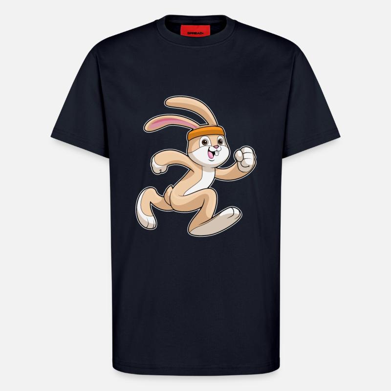 Rabbit jogging with headband - T-Shirt - made by SPREAD - DARK NAVY