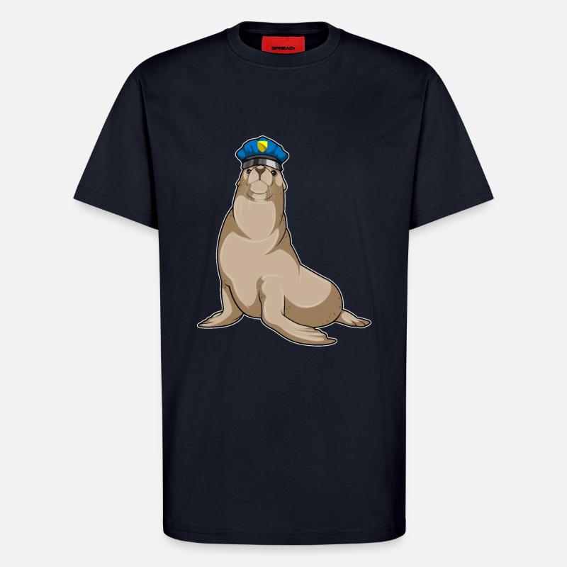 Seal as a policeman - T-Shirt - made by SPREAD - DARK NAVY