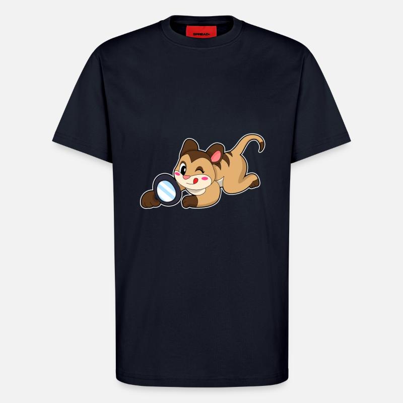 Erdmännchen mit Lupe - T-Shirt - made by SPREAD - DARK NAVY