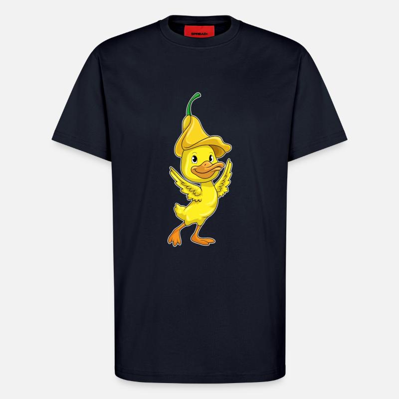 Canard avec capuchon jaune - T-shirt bio décontracté fabriqué en UE - DARK NAVY